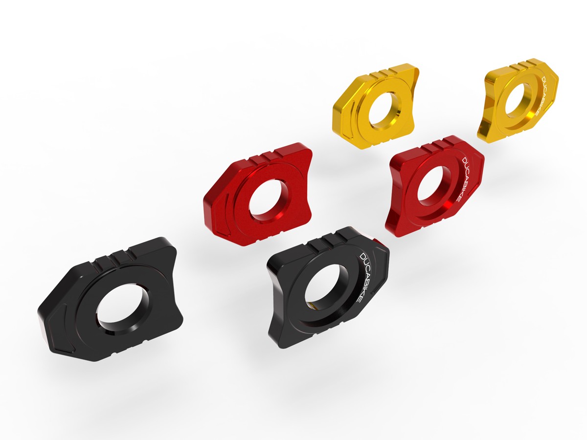 DBK Special Parts (Ducabike) Billet Chain Adjusters for the Ducati Monster 937, Hypermotard 698 Mono, and 2025+ V2 models DBK Special Parts (Ducabike) Billet Chain Adjusters for the Ducati Monster 937, Hypermotard 698 Mono, and 2025+ V2 models